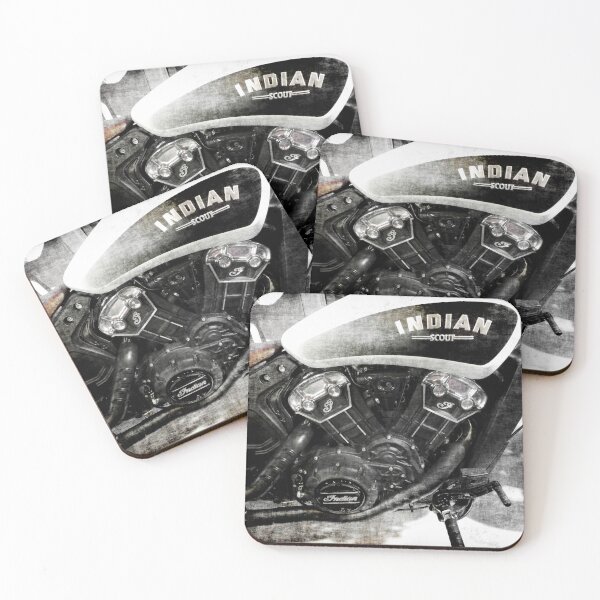 Item preview, Stunning Grungy Image of Indian Scout Motorcycle designed and sold by ClownFishArts.