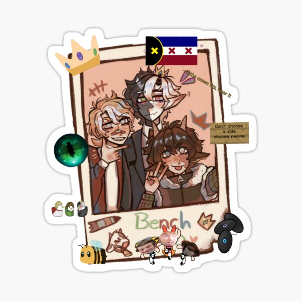 "Bench Trio origins stickers and tshirts " Sticker by mimomhd Redbubble