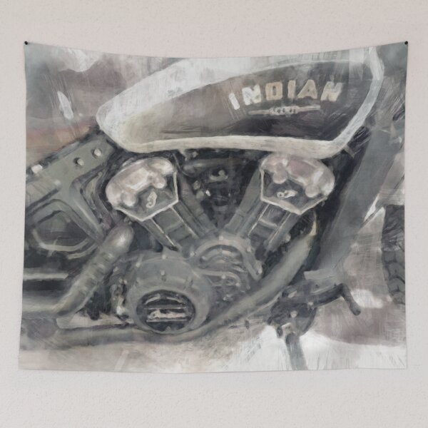 Item preview, Great watercolor art of Indian Scout motorcycle designed and sold by ClownFishArts.