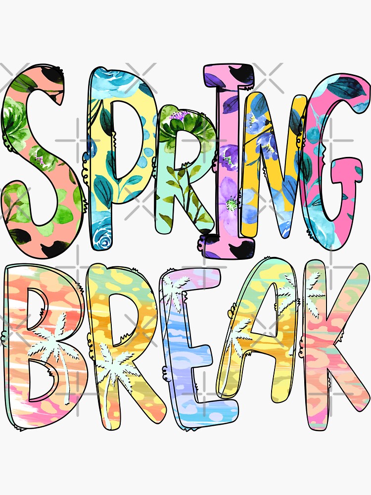 “Spring Break” Sticker for Sale by dalypdesign | Redbubble