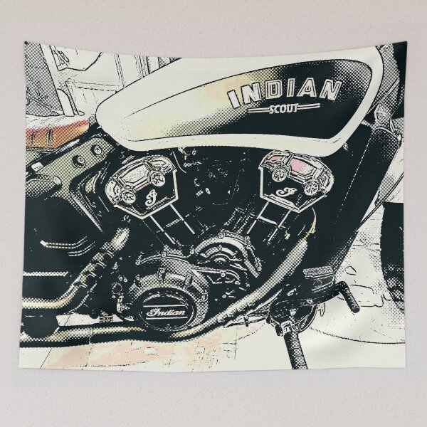 Item preview, Striking image of Indian Scout gets half-toned designed and sold by ClownFishArts.