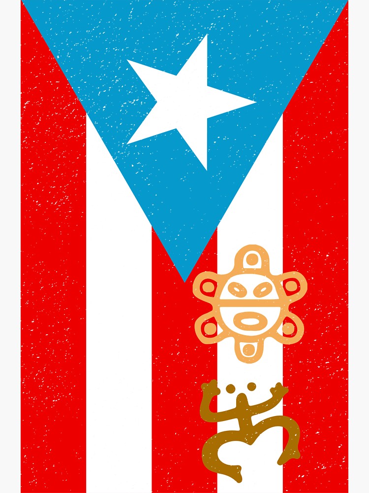 "Puerto Rico Flag Sol Coqui Taino Boricua" Sticker For Sale By Inkedtee ...