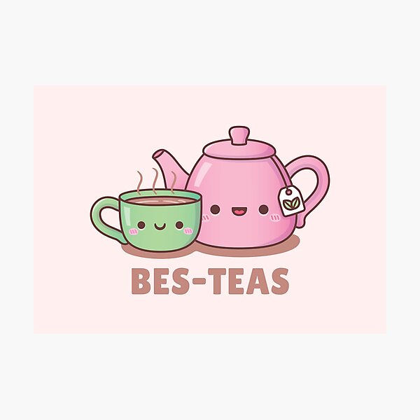 kawaii tea, cute tea, cup of tea, you're tea-riffic, happy tea Art Print by  Sewkidding