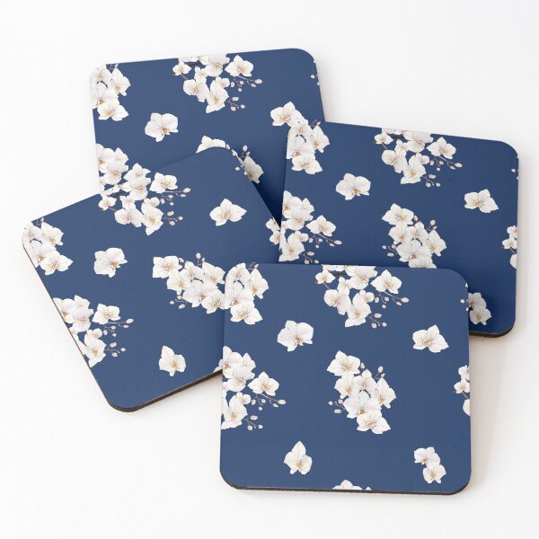 Item preview, White Lily Watercolor Flower on Sodalite Blue designed and sold by HiddenPuppets.