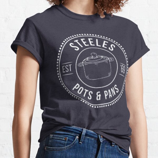 Steeles pots and pans jamie morton james cooper alice aevine mon père a écrit un podcast porno comédie rocky flintstone - 2015 podcast britannique T-shirt classique