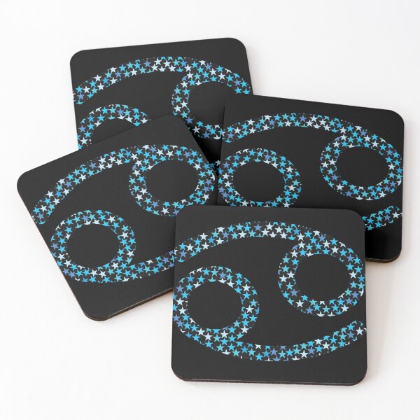 Item preview, Cancer Astrological Sign with Blue Stars in Black designed and sold by geraldineMS.