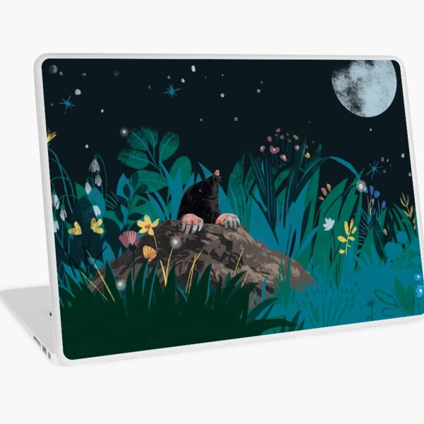 Cute mole and moon Laptop Skin