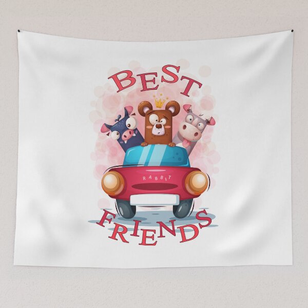 Item preview, Best Friends Bat Bear and Rhino Cartoon designed and sold by aventi24.