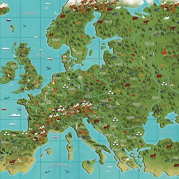 Artwork thumbnail, Illustrated Map of Europe by sophieeves90