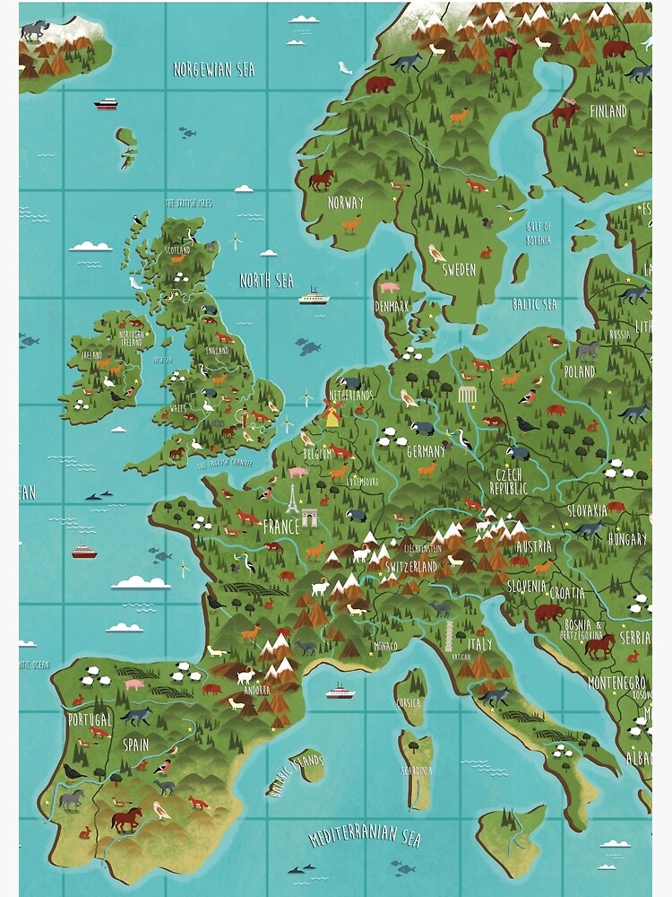 Thumbnail 3 of 3, Spiral Notebook, Illustrated Map of Europe designed and sold by sophieeves90.