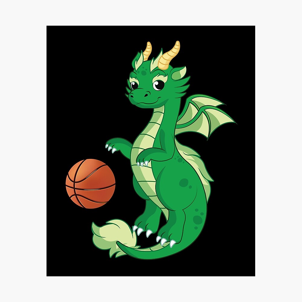 Dragon Playing Basketball ,Funny Good Dragon Basketball Lovers Green Design Dragon Playing Basketball ,Funny Good Dragon Basketball Lovers Green Design