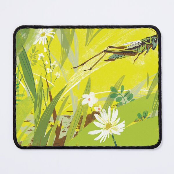 Item preview, Jumping grasshopper and poppies designed and sold by qu-lan.