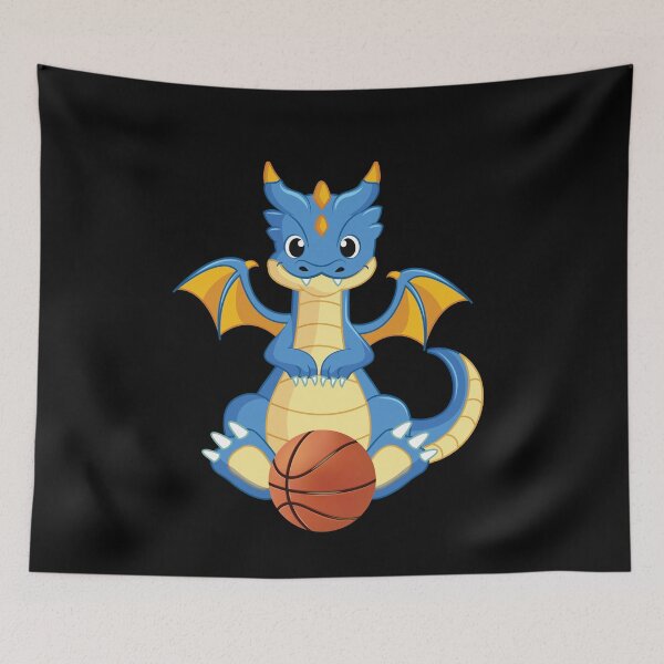 Item preview, Dragon Playing Basketball ,Funny Good Dragon Basketball Lovers Blue Design designed and sold by pedrored369.