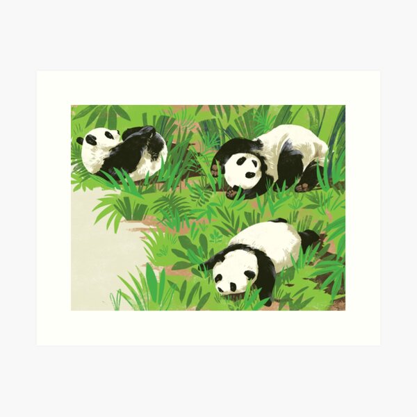 Cute pandas Art Print