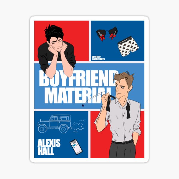 Boyfriend Material Sticker for Sale by Logie Draws