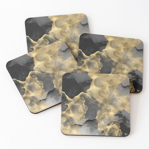 Item preview, Abstract Marble Texture, Black and Gold, Modern Art Prints designed and sold by meggydesigns.