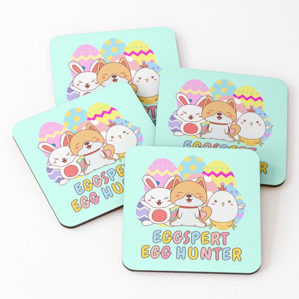 Item preview, Cutesy Cartoon Animal Friends Eggspert Egg Hunter - Colorful Egg Hunt Easter Celebration designed and sold by Cawaiico.