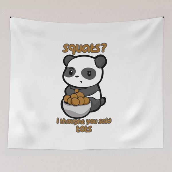 Item preview, Squats Panda Bear Foodie Tater Tots Gym Fitness Workout, I Love This, Best, Vintage Classic Customize designed and sold by BRTPBM.