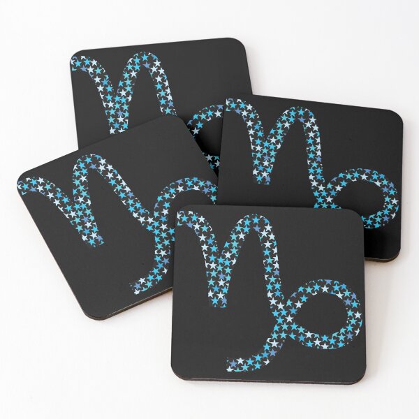 Item preview, Capricorn Astrological Sign with Blue Stars in Black designed and sold by geraldineMS.