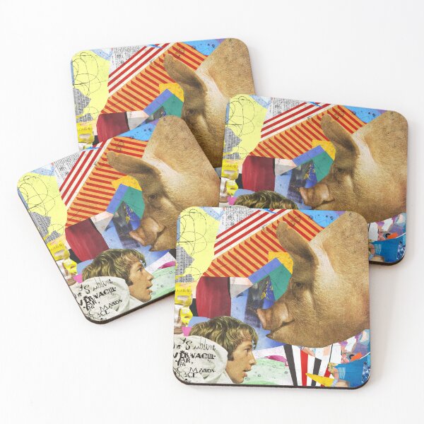 Mr. Pig gets his revenge Coasters (Set of 4)