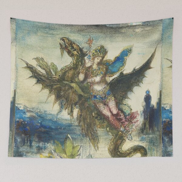 Item preview, Lady and serpent vintage Gustave Moreau painting designed and sold by Vintage Designs +.