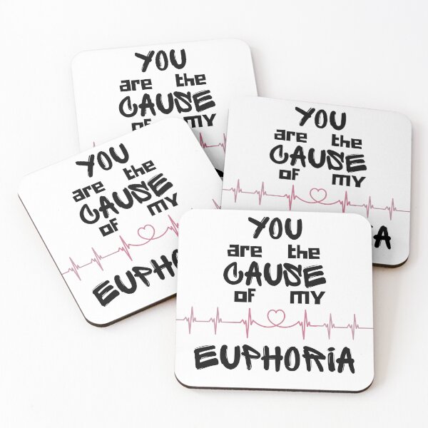 Item preview, You are the cause of my euphoria black font with excited love heart beat designed and sold by MGuyerArt.