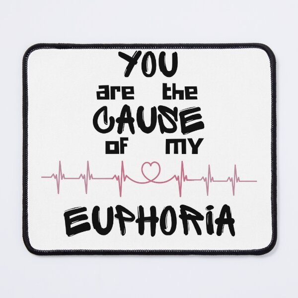 Item preview, You are the cause of my euphoria black font with excited love heart beat designed and sold by MGuyerArt.