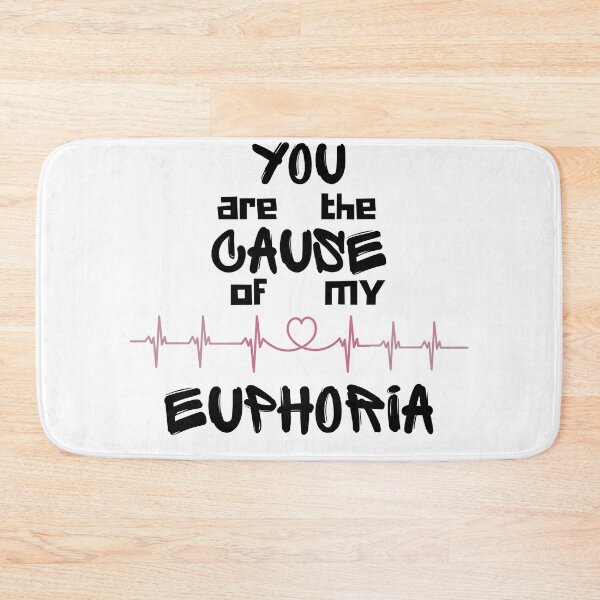 Item preview, You are the cause of my euphoria black font with excited love heart beat designed and sold by MGuyerArt.