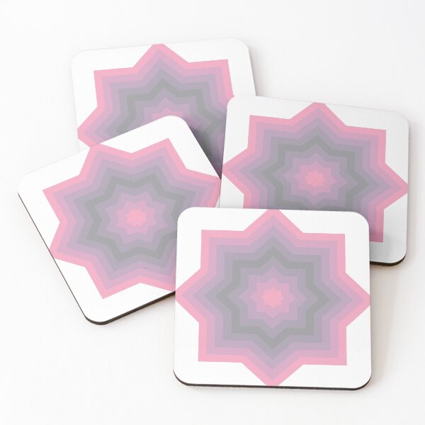 Aperçu de l'œuvre Prism Pink Ultimate Grey Abstract Star Pattern créée et vendue par PatternSalad.