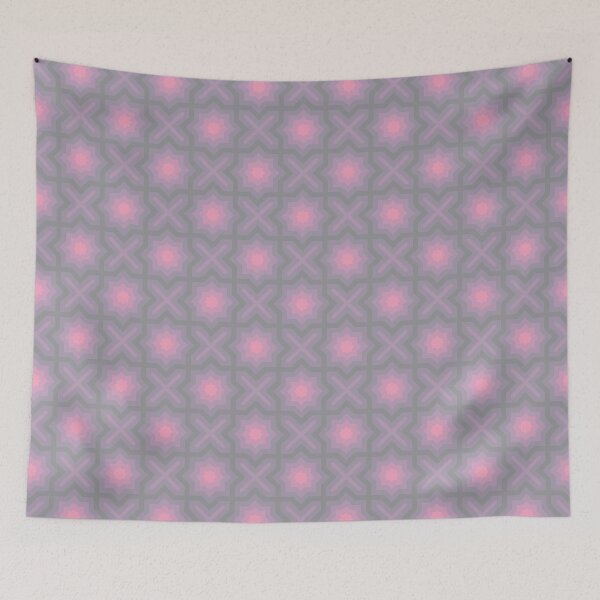 Item preview, Prism Pink Ultimate Grey Abstract Star Pattern designed and sold by PatternSalad.