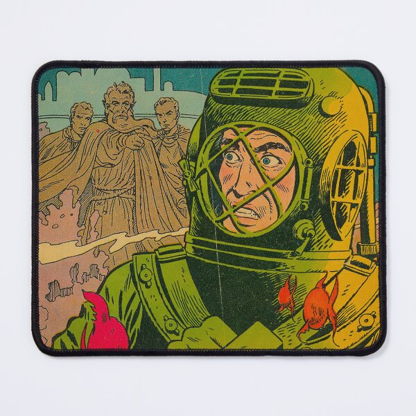 Item preview, Deep Sea Diver, Atlantis, Unexplored Worlds, Ocean, Scuba cartoon, Scuba helmet,vintage comic deep sea diver designed and sold by Nostrathomas66.