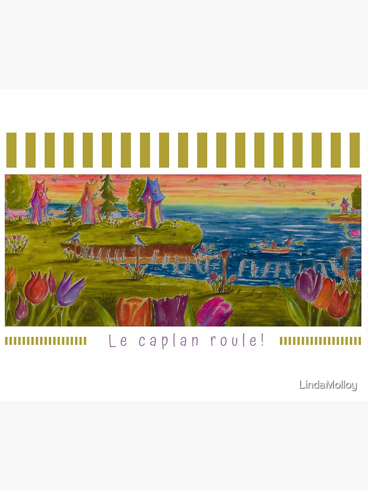 Aperçu 5 sur 5. Tapis de souris avec l'œuvre Linda Molloy - "Le caplan roule" (2e version)  créée et vendue par LindaMolloy.