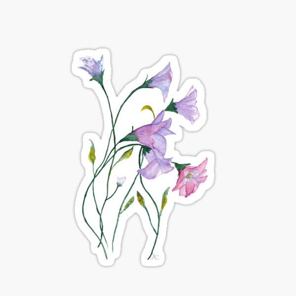Kleine blaue und lila zarte Blüten Sticker