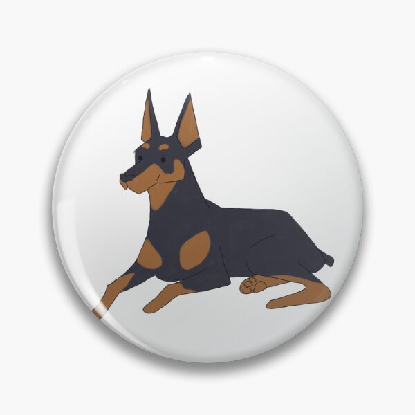 Item preview, Cute doberman dog sitting cartoon illustration  designed and sold by Yarafantasyart.