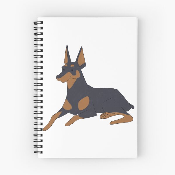 Item preview, Cute doberman dog sitting cartoon illustration  designed and sold by Yarafantasyart.