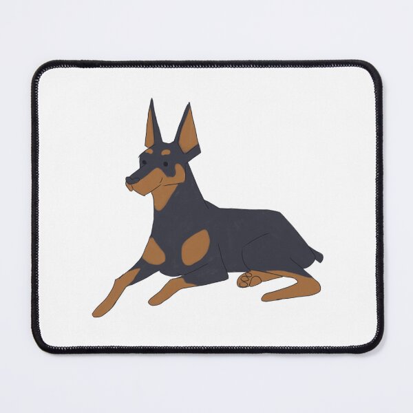 Item preview, Cute doberman dog sitting cartoon illustration designed and sold by Yarafantasyart.