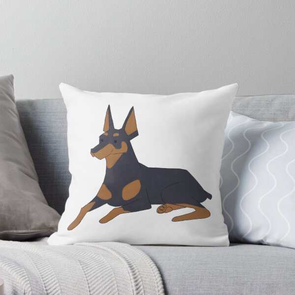Item preview, Cute doberman dog sitting cartoon illustration  designed and sold by Yarafantasyart.