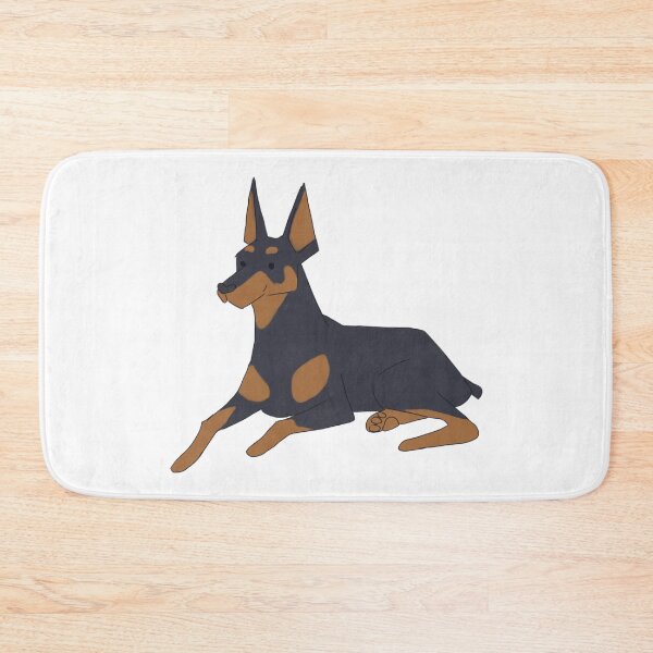Item preview, Cute doberman dog sitting cartoon illustration  designed and sold by Yarafantasyart.