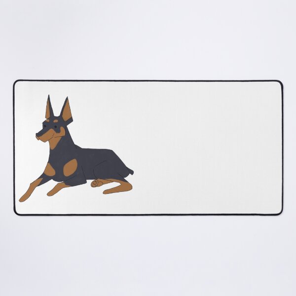 Item preview, Cute doberman dog sitting cartoon illustration designed and sold by Yarafantasyart.