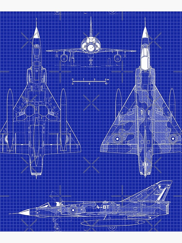 Lámina Montada Regalos De Planos De Aviones De Combate Franceses Dassault Mirage Iii Para