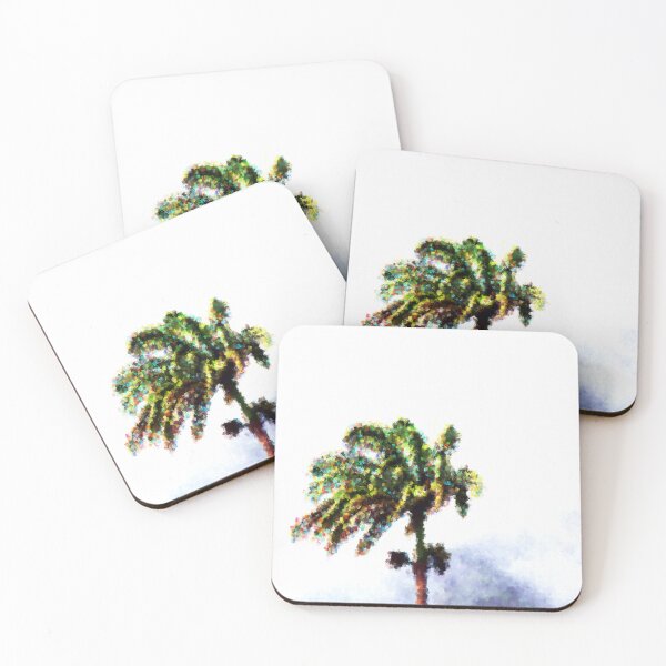 Item preview, Windblown palm tree in blocks designed and sold by frankuffmann.