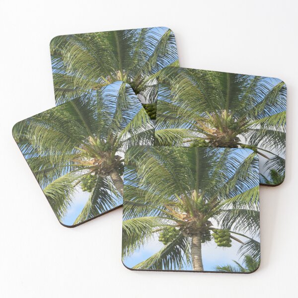 Item preview, Palm tree tropical island beach nature lovers sky green coconut trees designed and sold by BestDesign87.