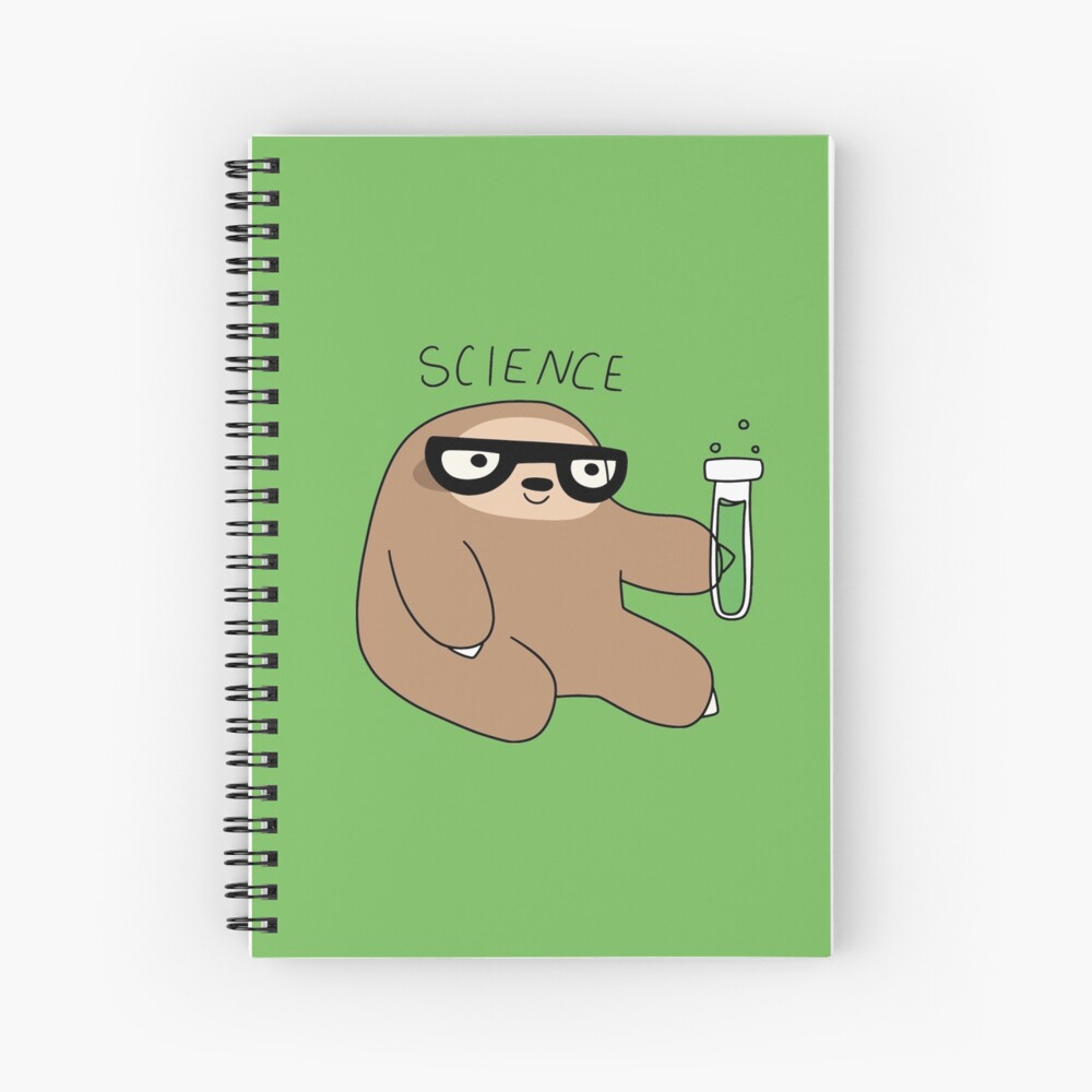 Science Sloth Spiral Notebook