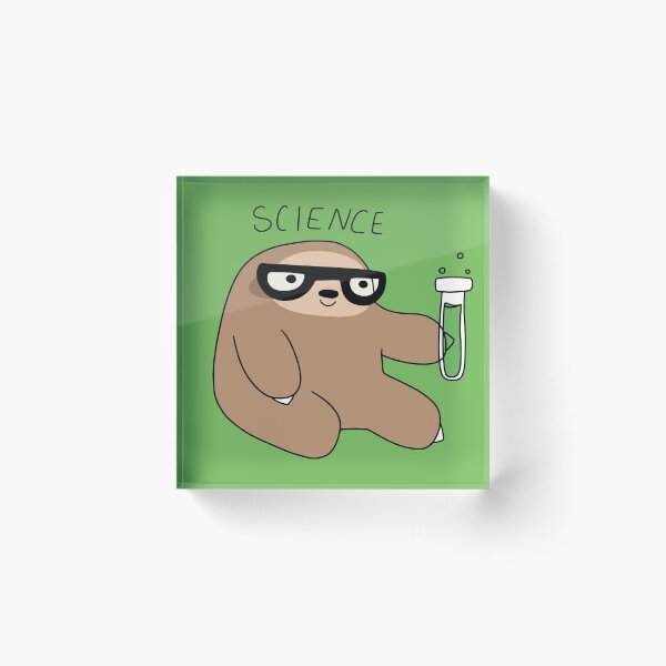 Science Sloth Acrylic Block