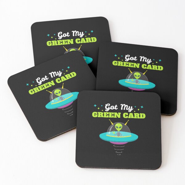 Item preview, Got my Green Card Funny Alien UFO Immigration designed and sold by shannange.