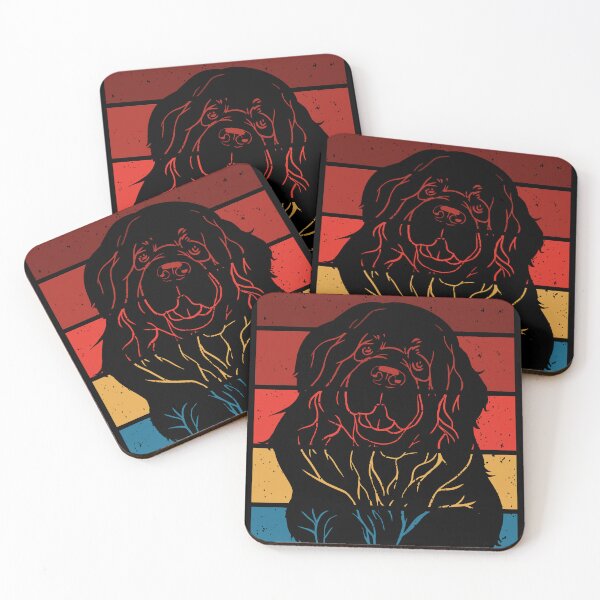 Item preview, Newfoundland dog with retro background designed and sold by PicturePatty.