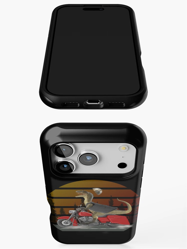 Thumbnail 3 of 4, iPhone Case, Dinosaur Raptor Riding Motor Bike designed and sold by david parry.