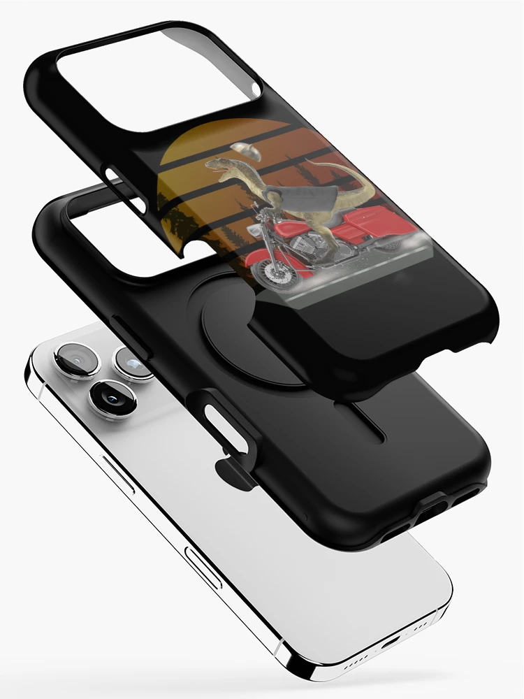Thumbnail 2 of 4, iPhone Case, Dinosaur Raptor Riding Motor Bike designed and sold by david parry.