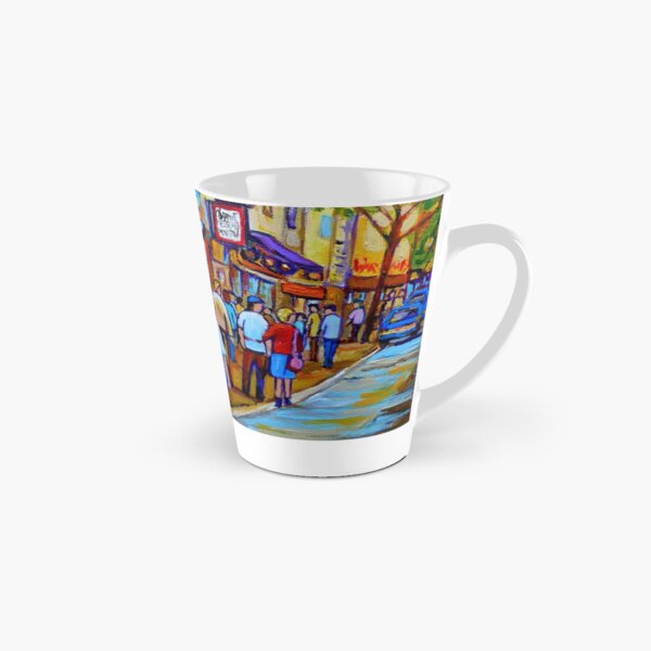 Vista previa del artículo con la obra «SHOPPING ALONG RUE ST.LAURENT SHOPS AND DELIS MONTREAL PAINTINGS AND PRINTS FOR SALE», diseñado y vendido por Carole  Spandau.