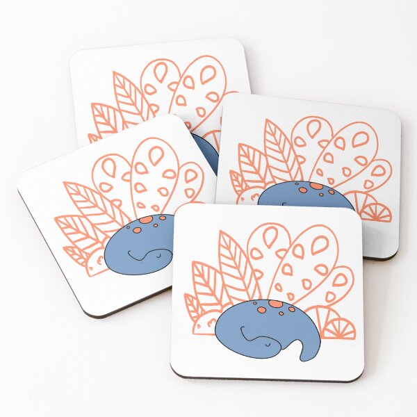 Item preview, Blue and orange dinosaur with orange background designed and sold by SerenaVisualArt.